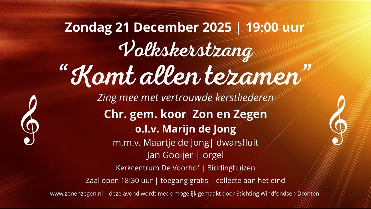 Gemist - Kerstzang 'Komt allen tezamen' in Biddinghuizen