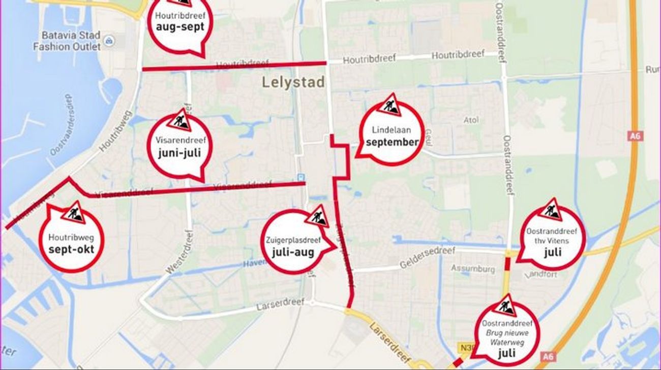 Nieuws - Werkzaamheden aan dreven Lelystad