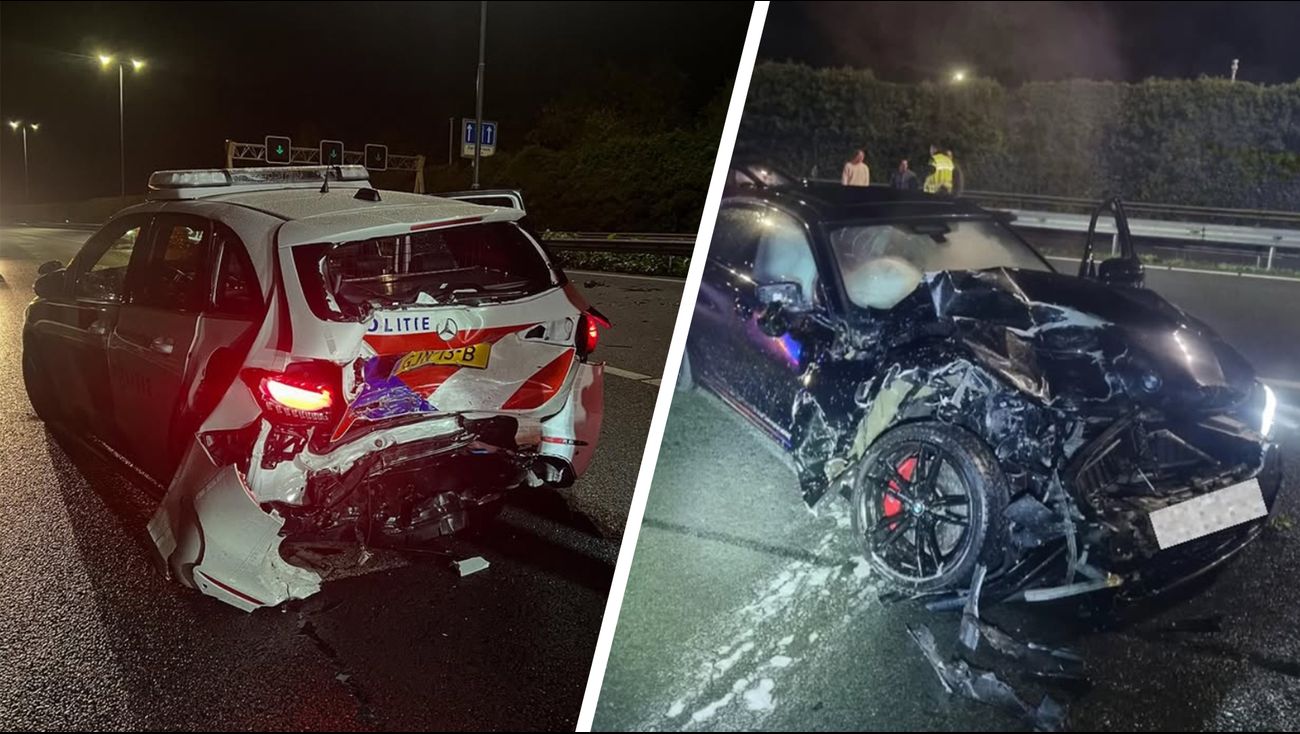 Nieuws - Almeerse drankrijder botst met grote klap op politieauto