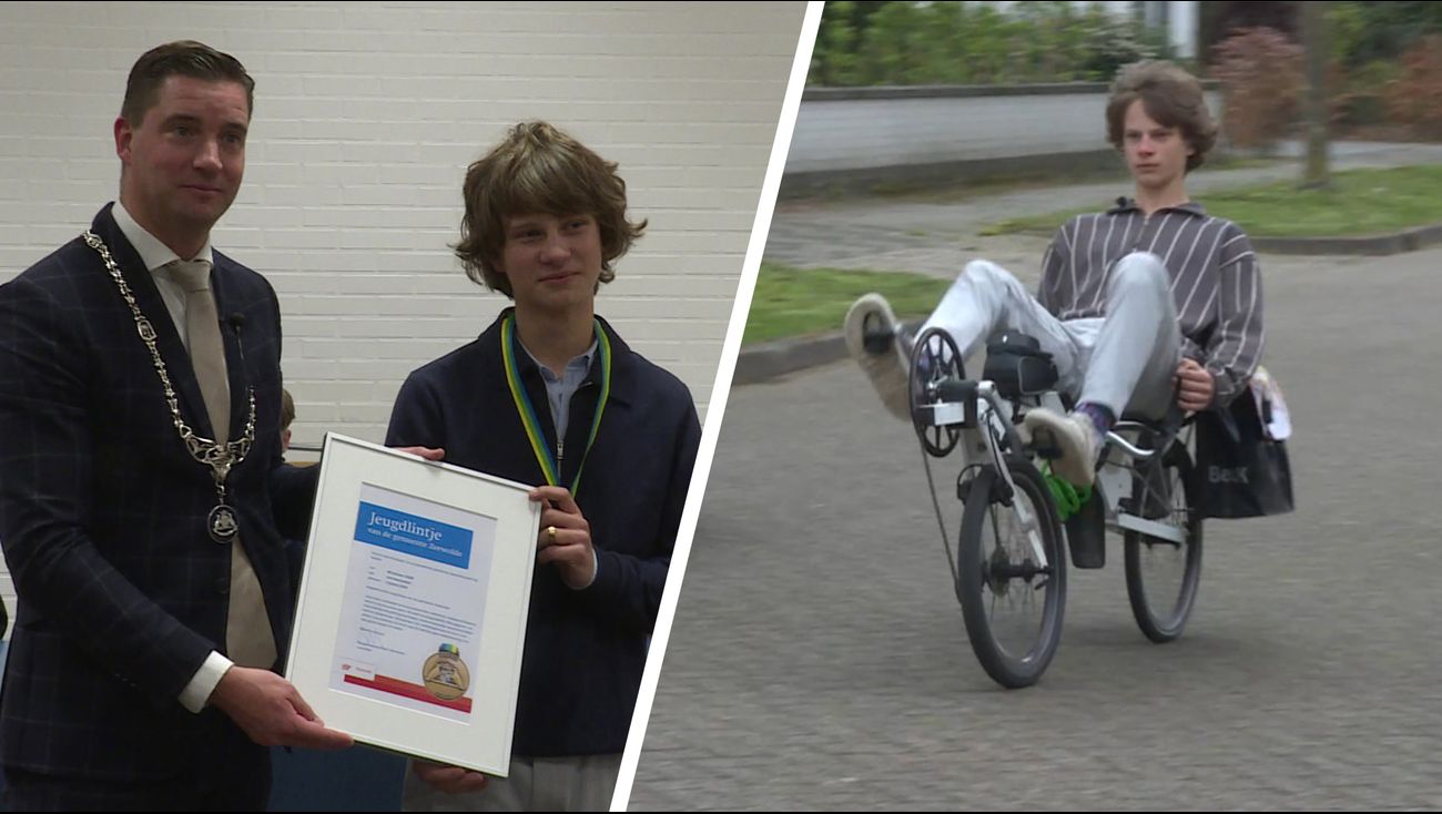 Nieuws - Jeugdlintje Zeewolde voor Job (13) die 4.000 euro bij elkaar fietste voor goed doel