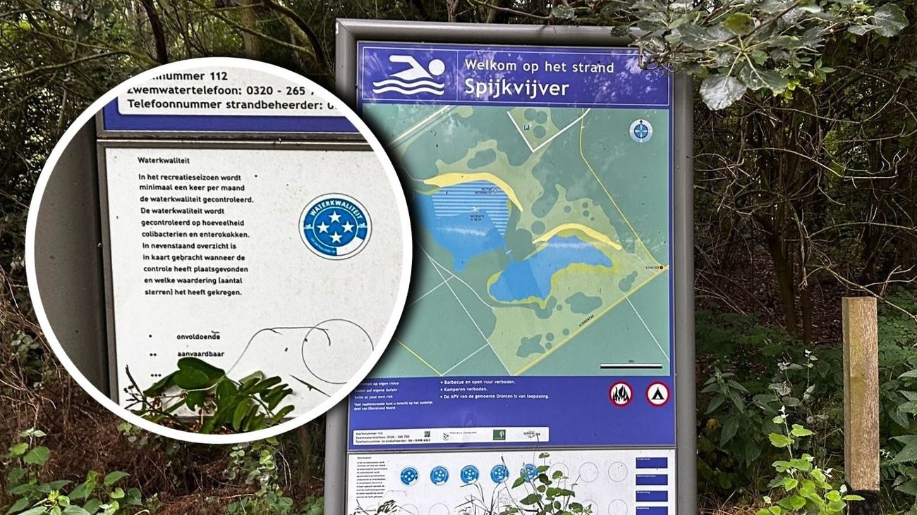 Nieuws - Spijkvijver geen zwemlocatie meer, maar informatiebord voor zwemmen blijft staan
