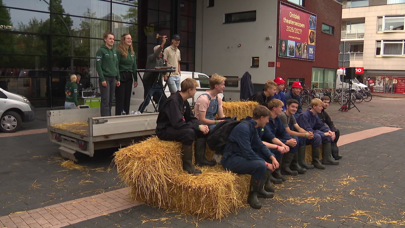 Geveild voor 500 euro tijdens Biggenmarkt: Aeres-studenten oogsten pompoenen