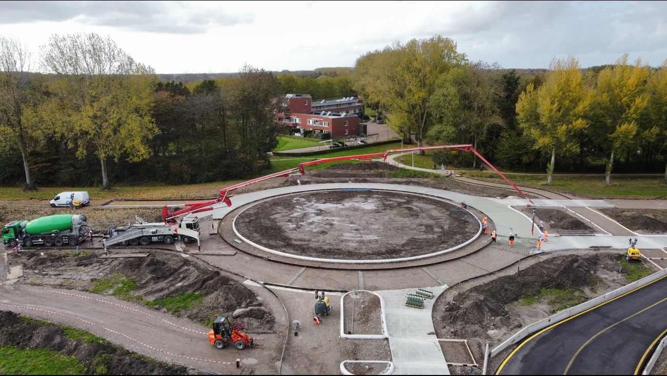 Nieuws - Nieuwe rotonde Biddingringweg laat één week langer op zich wachten